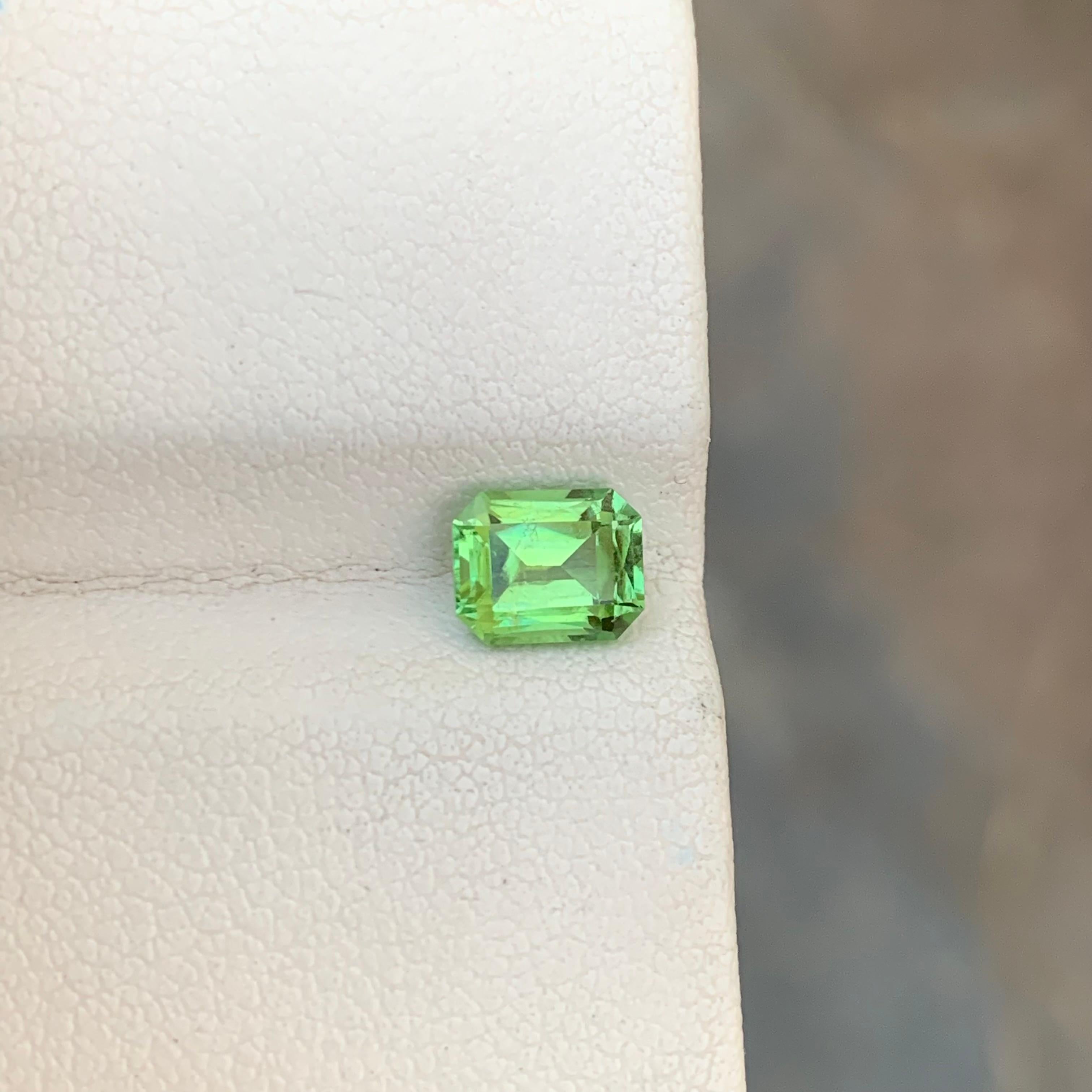 1.00 Carat Natural Loose Green Tourmaline Emerald Shape Gem For Jewellery Making For Sale 5