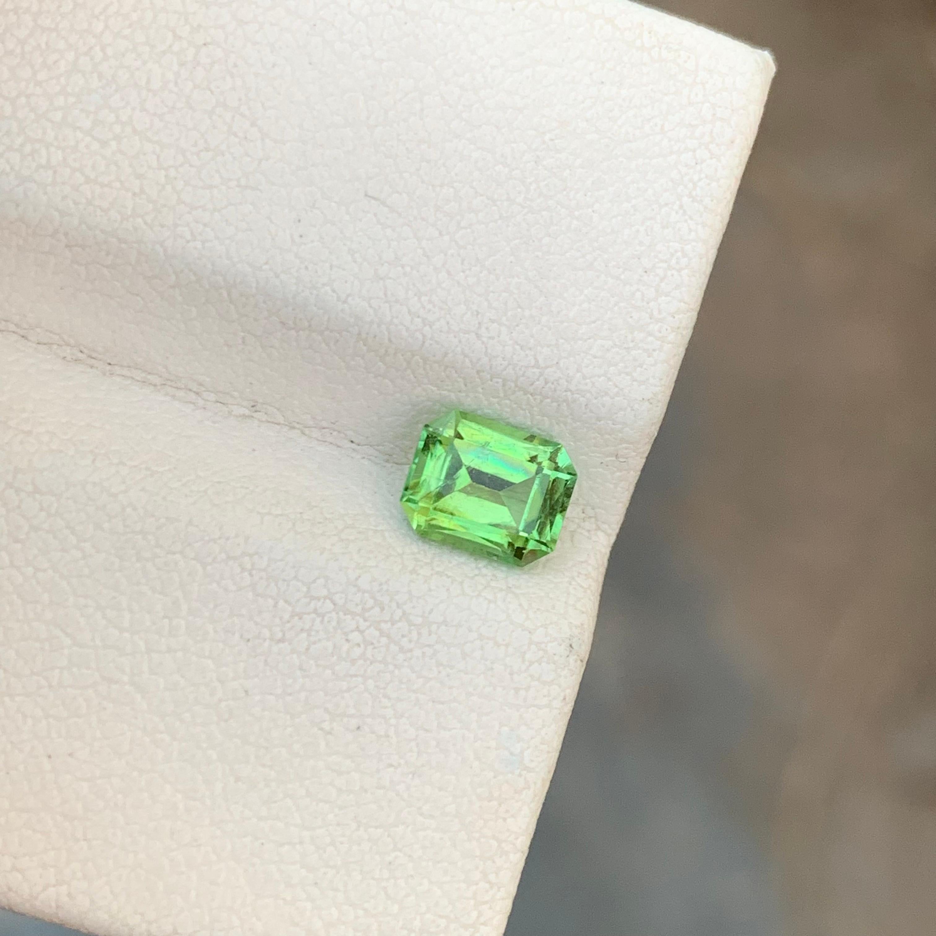 1.00 Carat Natural Loose Green Tourmaline Emerald Shape Gem For Jewellery Making For Sale 6