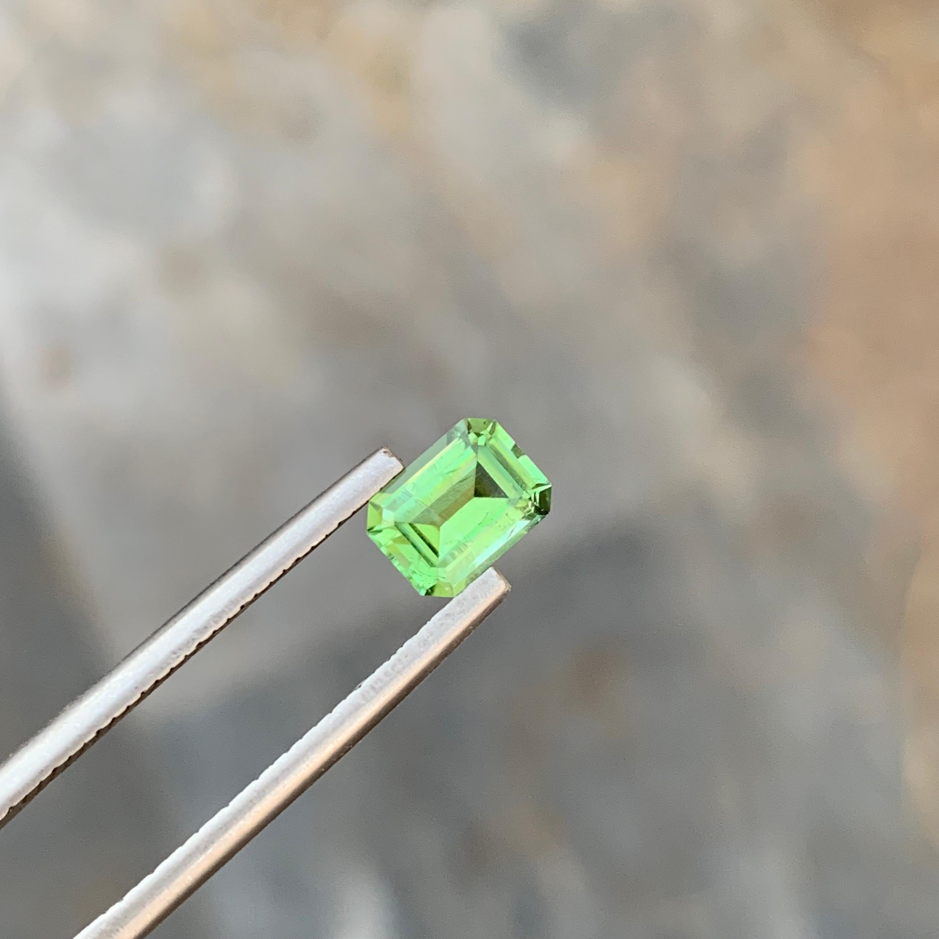 Tourmaline verte naturelle non sertie de 1,00 carat en forme d'émeraude pour la fabrication de bijoux en vente 7