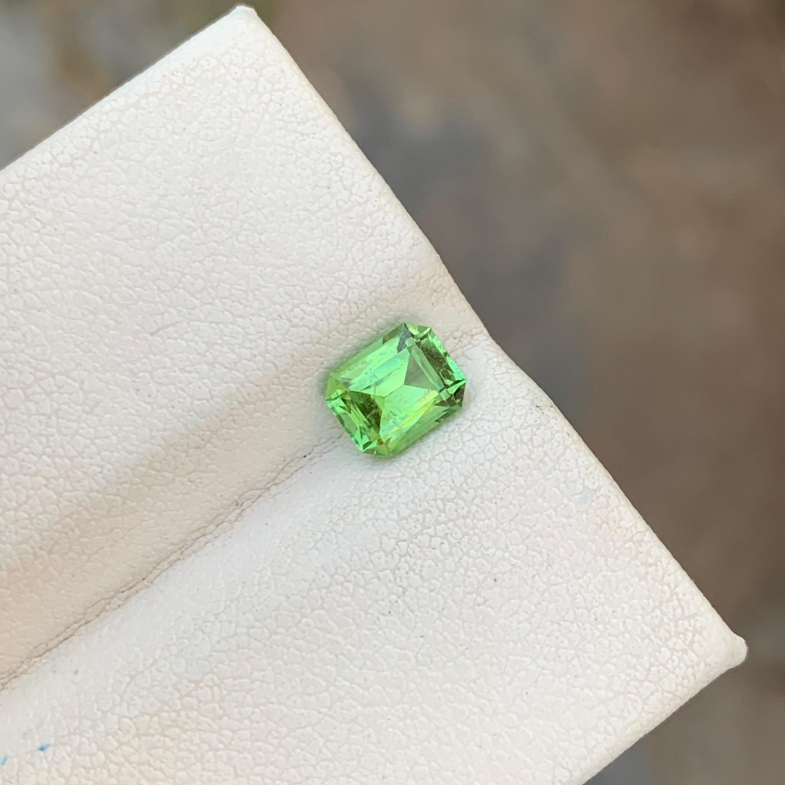 Emerald Cut 1.00 Carat Natural Loose Green Tourmaline Emerald Shape Gem For Jewellery Making For Sale