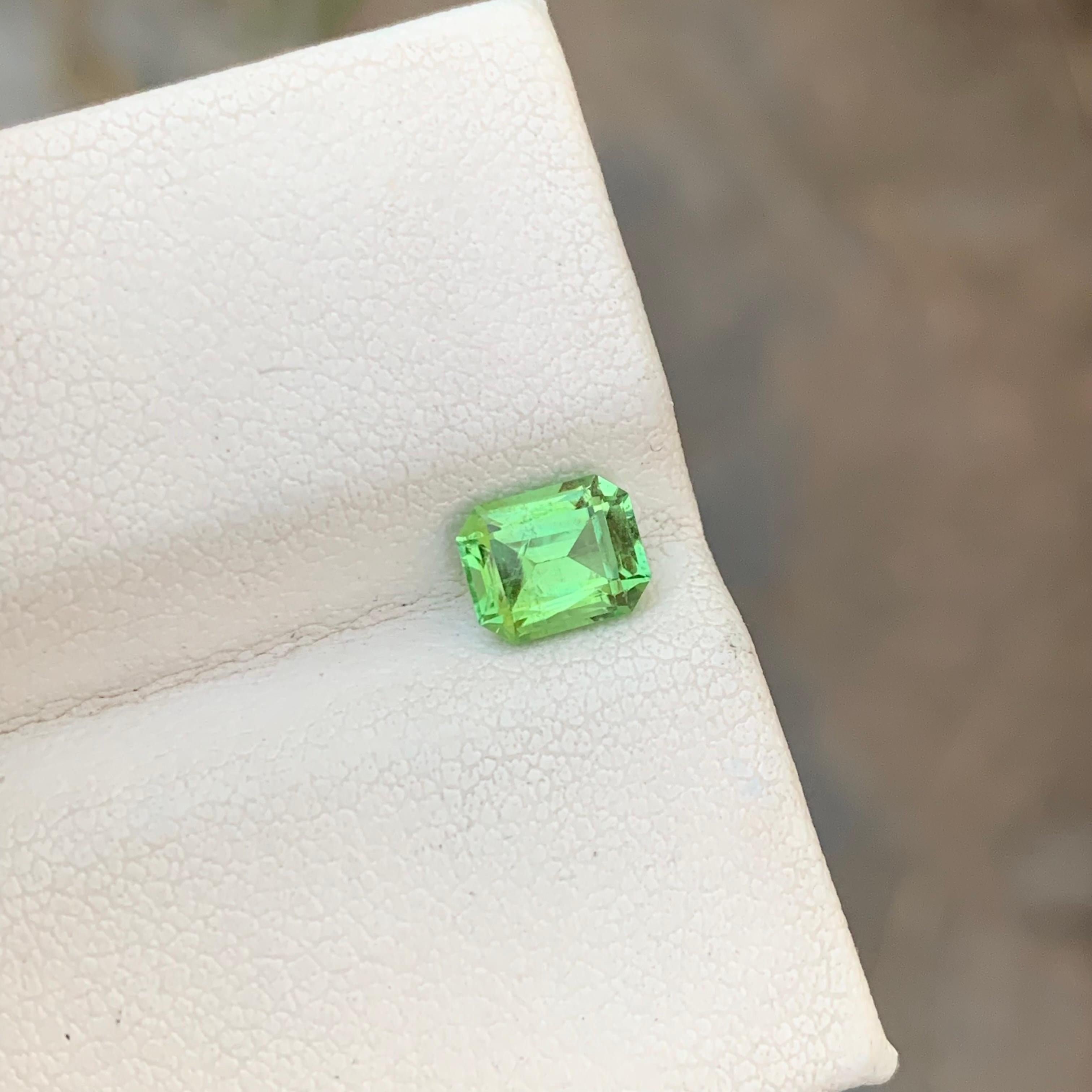 Tourmaline verte naturelle non sertie de 1,00 carat en forme d'émeraude pour la fabrication de bijoux Unisexe en vente