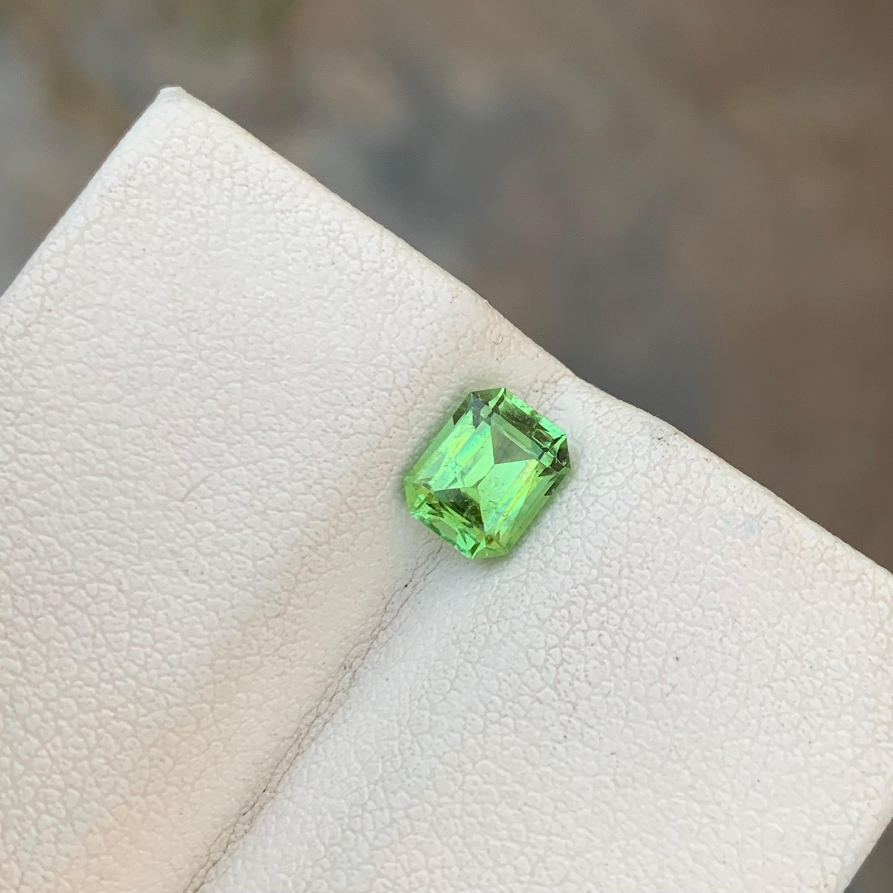 1.00 Carat Natural Loose Green Tourmaline Emerald Shape Gem For Jewellery Making For Sale 2