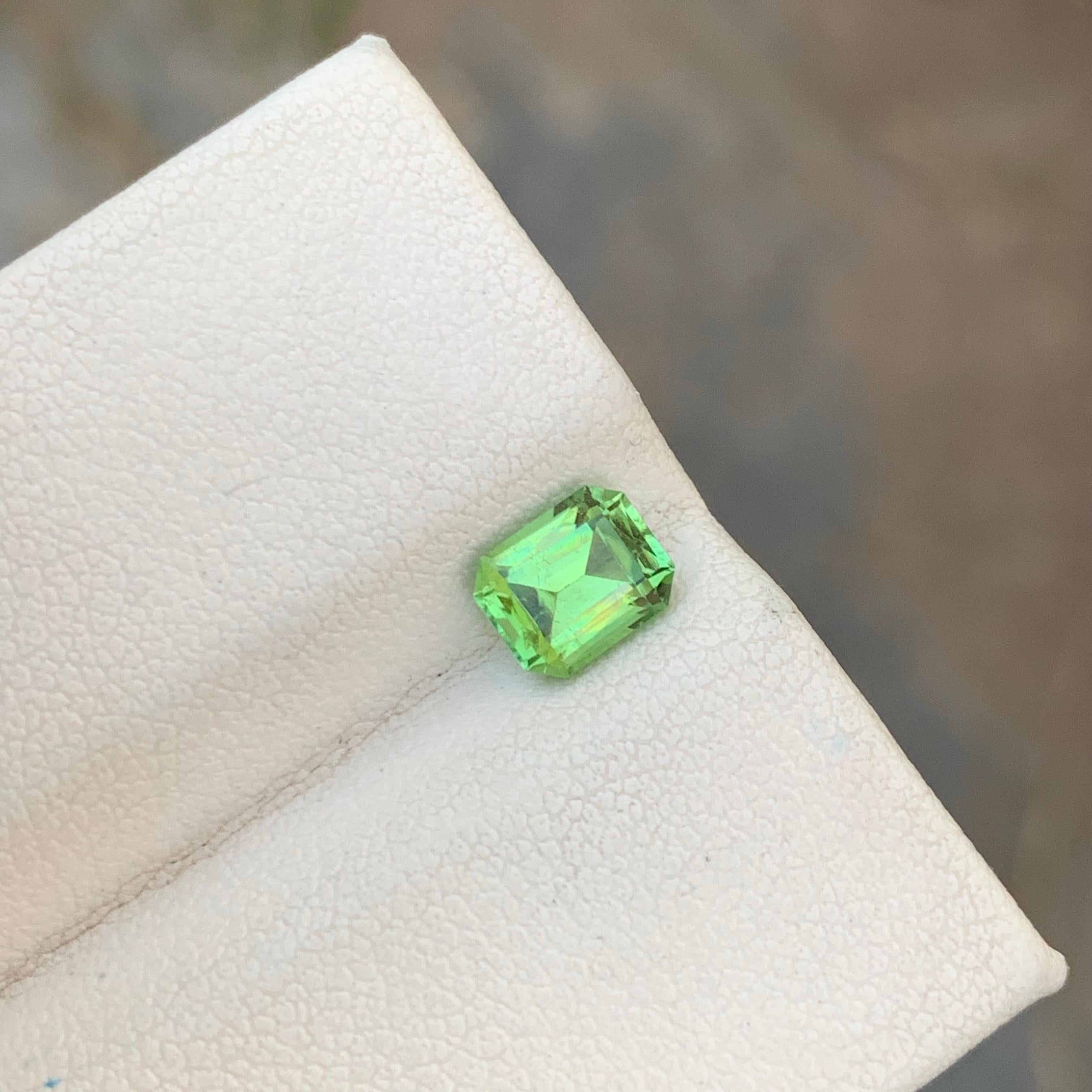 Tourmaline verte naturelle non sertie de 1,00 carat en forme d'émeraude pour la fabrication de bijoux en vente 3