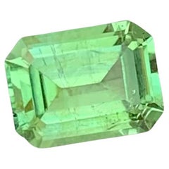 1.00 Carat Natural Loose Green Tourmaline Emerald Shape Gem For Jewellery Making