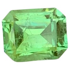 1.00 Carat Natural Loose Green Tourmaline Emerald Shape Gem For Jewellery Making