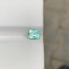 1.00 Carat Natural Loose Light Sea Foam Color Tourmaline Cushion Cut Afghan Gem