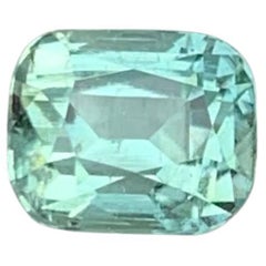 1.00 Carat Natural Loose Light Sea Foam Color Tourmaline Cushion Cut Afghan Gem 1.00 Carat Natural Loose Light Sea Foam Color Tourmaline Cushion Cut Afghan Gem
