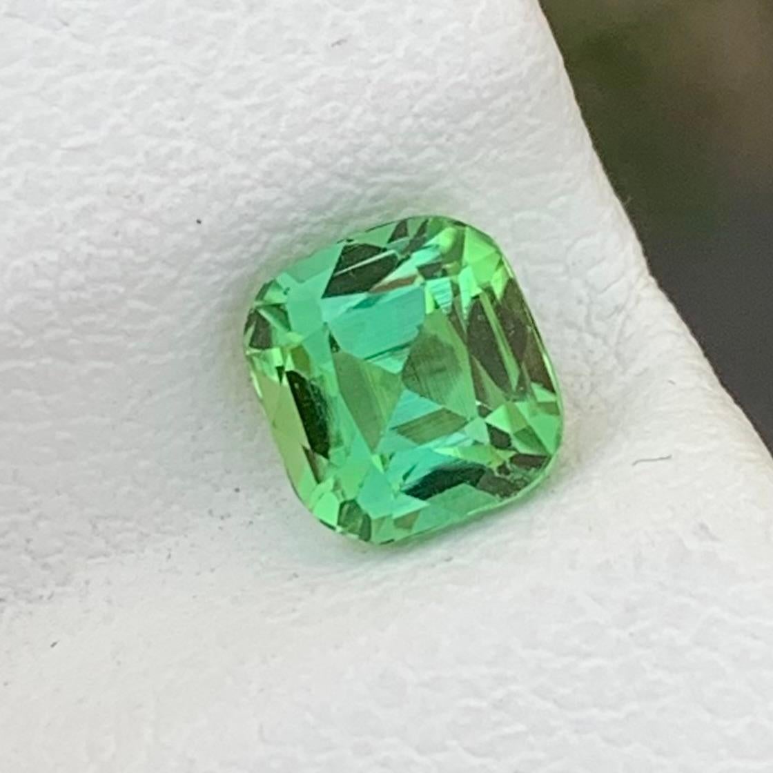 Loose Mint Green Tourmaline
Weight: 1.00 Carats
Dimension: 5.6 x 5.3 x 4.4 Mm
Colour: Mint Green
Origin: Afghanistan
Certificate: On Demand
Treatment: Non

Tourmaline is a captivating gemstone known for its remarkable variety of colors, making it a