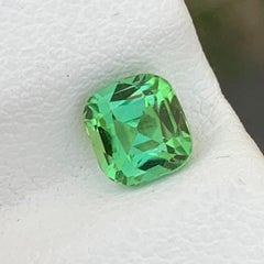 1.00 Carat Natural Loose Mint Green Tourmaline Cushion Shape Gem For Ring