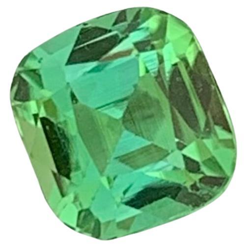 1.00 Carat Natural Loose Mint Green Tourmaline Cushion Shape Gem For Ring  For Sale