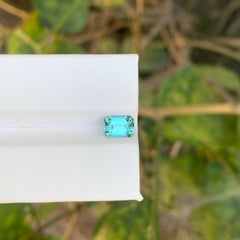 1.00 Carat Natural Loose Seafoam Color Tourmaline Emerald Cut Afghan Gemstone
