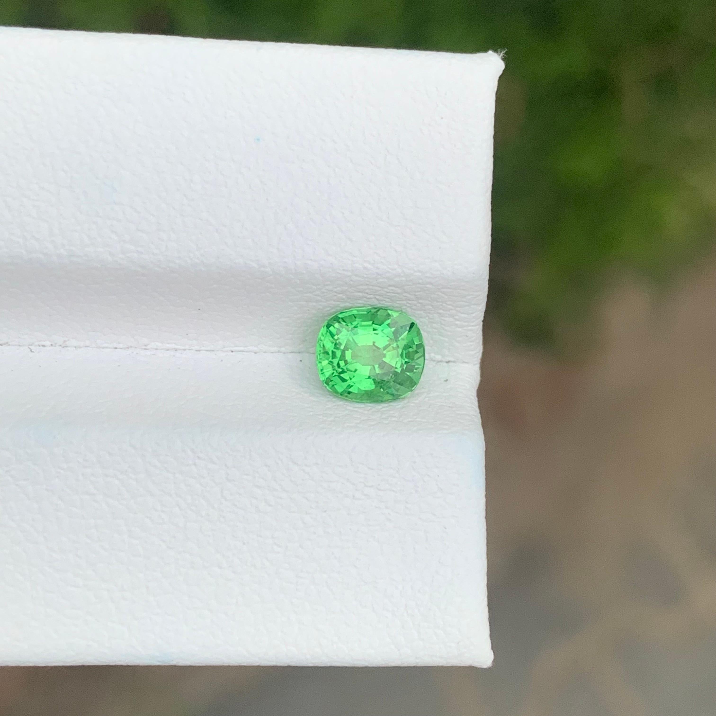 1.00 Carat Natural Loose Tsavorite Garnet Cushion Shape Gemstone For Sale 7