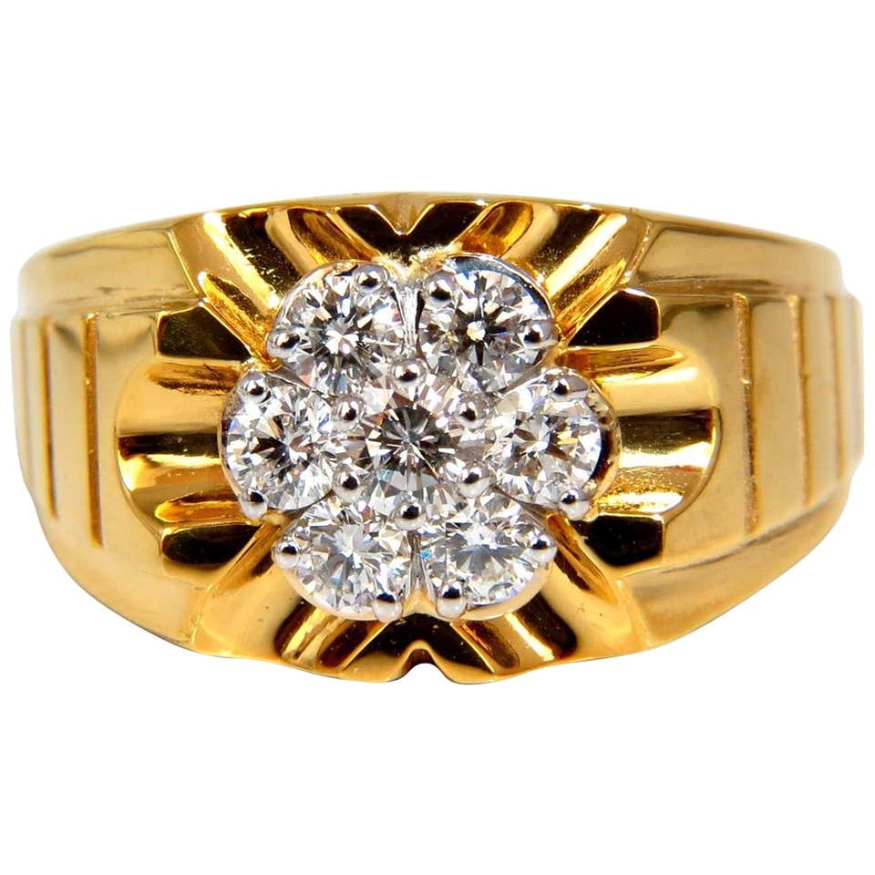 Diamond Cluster Men's Ring at 1stdibs