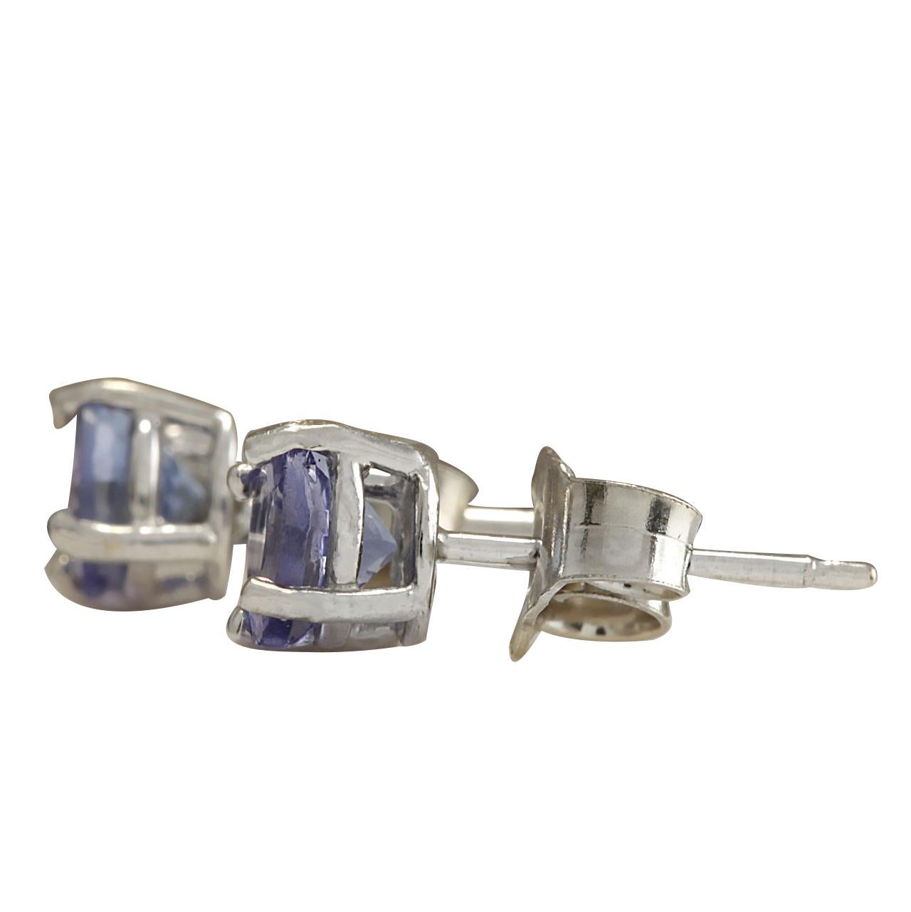 Stamped: 14K White Gold
Total Earrings Weight: 1.0 Grams
Total Natural Tanzanite Weight is 1.00 Carat (Measures: 5.00x5.00 mm)
Color: Blue
Face Measures: 5.00x5.00 mm
Sku: [703169W]