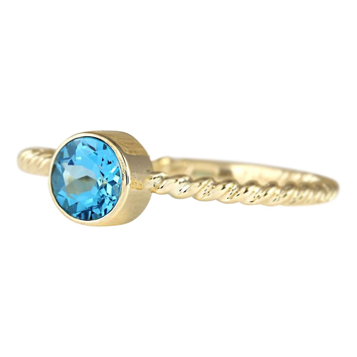 Stamped: 14K Yellow Gold
Total Ring Weight: 2.2 Grams
Total Natural Topaz Weight is 1.00 Carat
Color: Blue
Face Measures: 6.00x6.00 mm
Sku: [703223W]