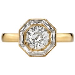 1.00 Carat Old European Cut Diamond Set in a Handcrafted 18 Karat Gold Ring 1.00 Carat Old European Cut Diamond Set in a Handcrafted 18 Karat Gold Ring
