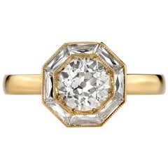 1.00 Carat Old European Cut Diamond Set in a Handcrafted 18 Karat Gold Ring