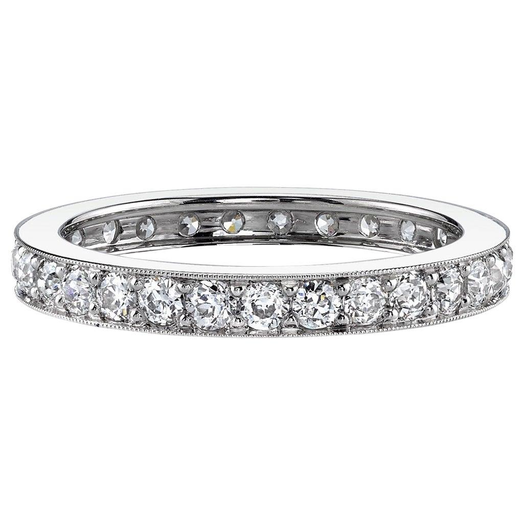 For Sale:  Handcrafted Carmela Small Old European Cut Diamond Eternity Band by Single Stone