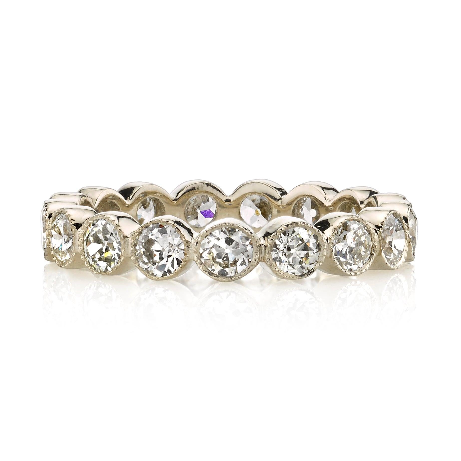 For Sale:  Handcrafted Gabby Old European Cut Diamond Eternity Band by Single Stone 3