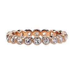 Handcrafted Gabby Old European Cut Diamond Eternity Band by Single Stone