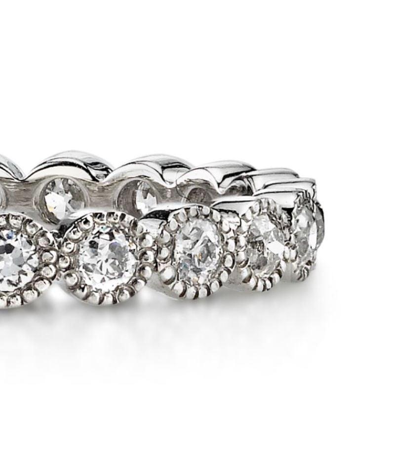 For Sale:  Handcrafted Gabby Old European Cut Diamond Eternity Band by Single Stone 3