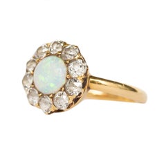 1.00 Carat Opal Yellow Gold Engagement Ring