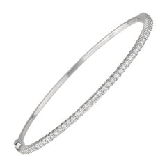 1.00 Carat Pave Diamond Bangle Bracelet in 14 Karat White Gold, Shlomit Rogel