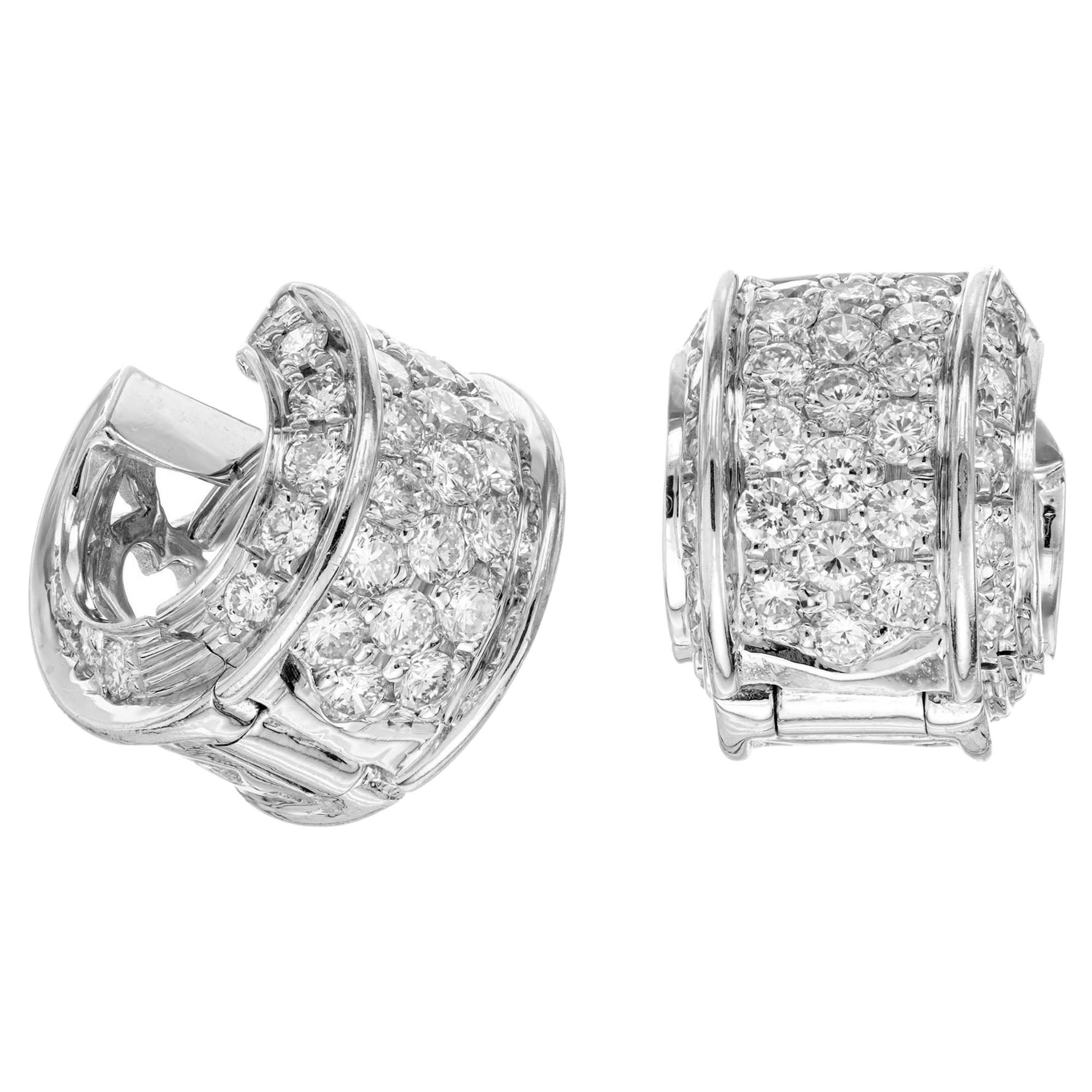 Cocci Collection 14K Gold Polished 1.00ctw Pave Diamond Stud Earrings