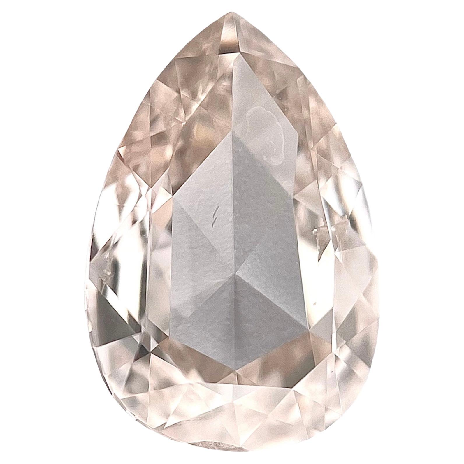 Diamant poire brillant de 1,00 carat certifié Gia L, clarté Si2 de couleur brun clair