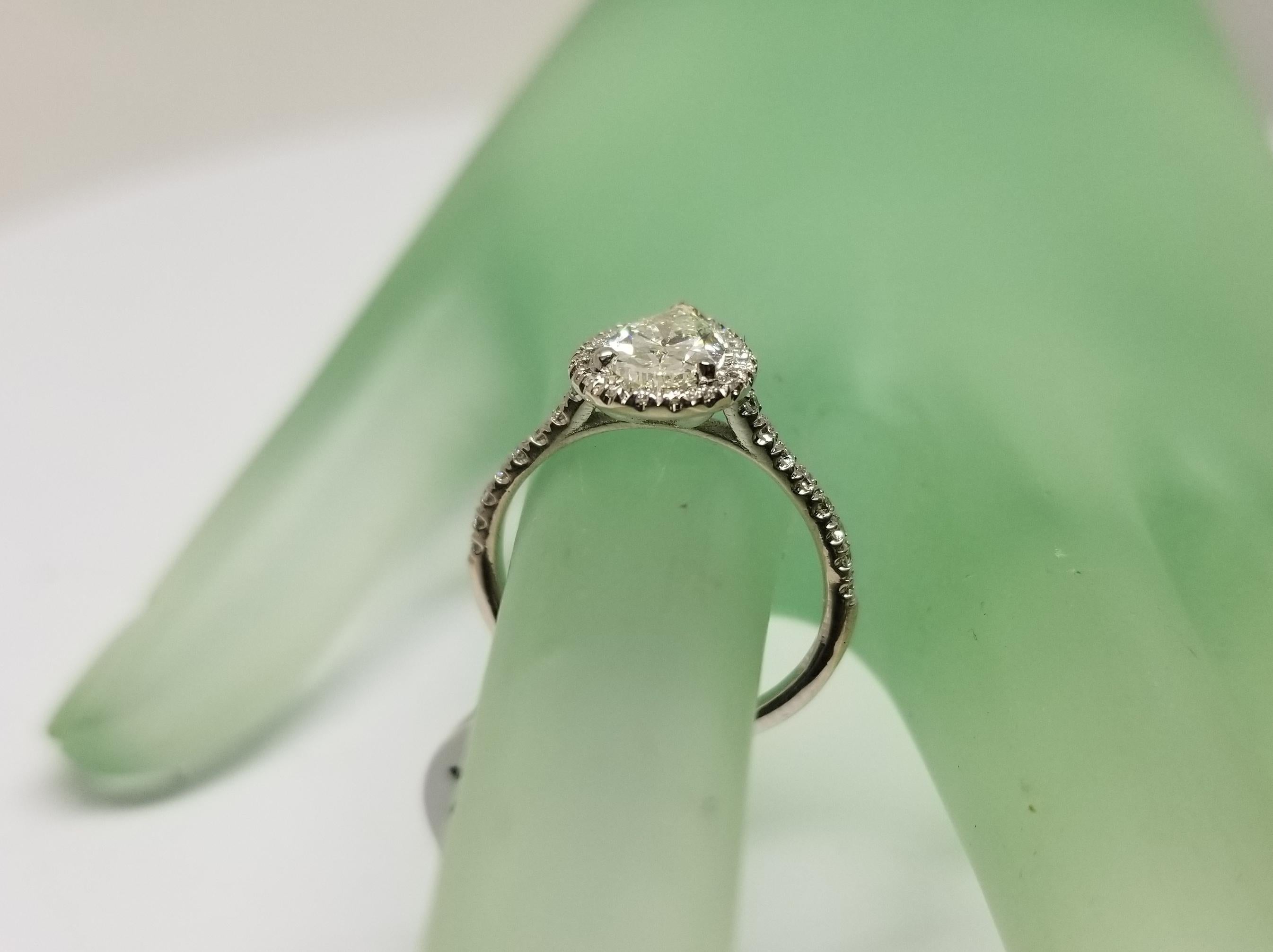1.00 Carat Pear Shape Diamond with Diamond Halo 6