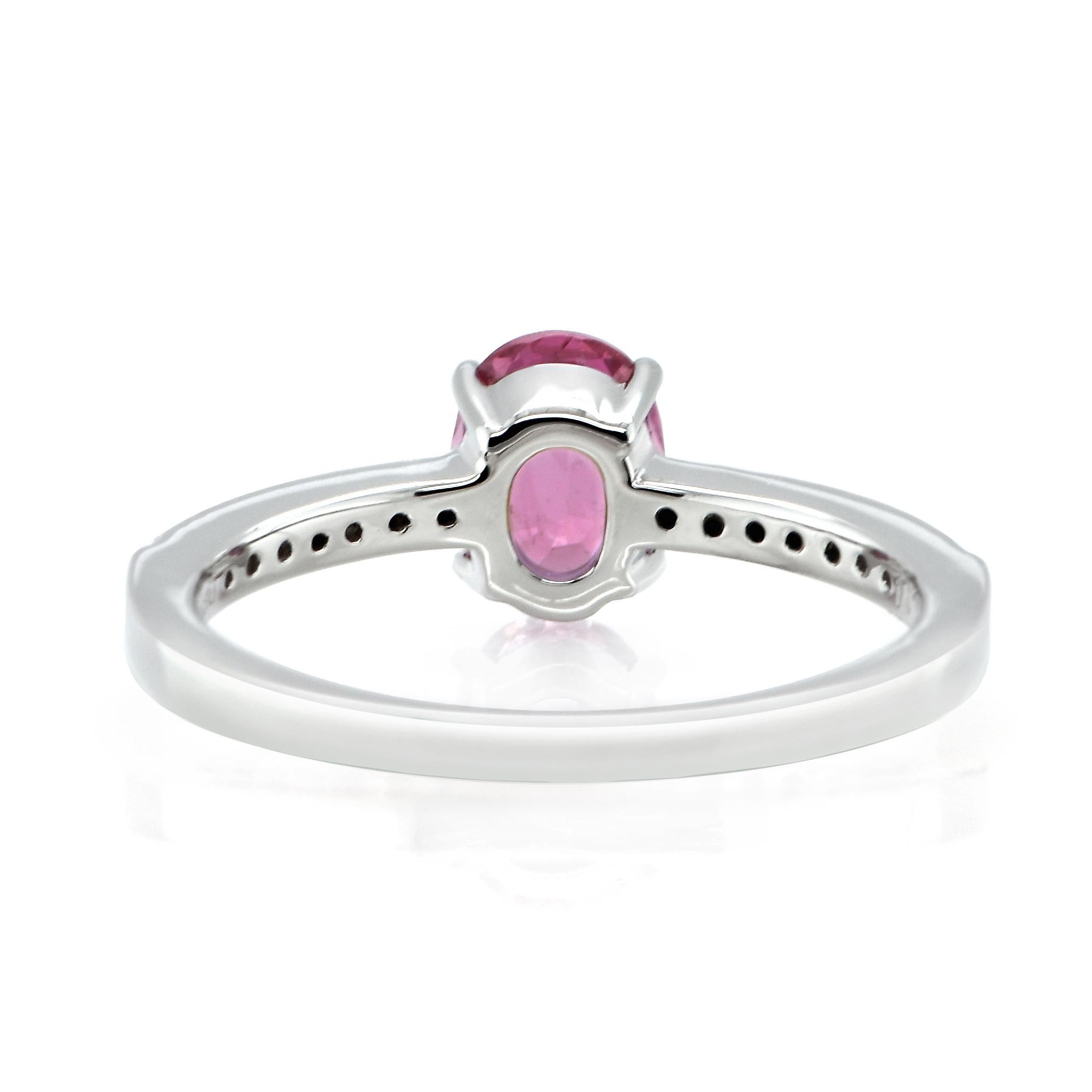 Anello con zaffiro rosa e diamanti da 1,00 carati in platino In condizioni Nuovo in vendita a Tokyo, JP