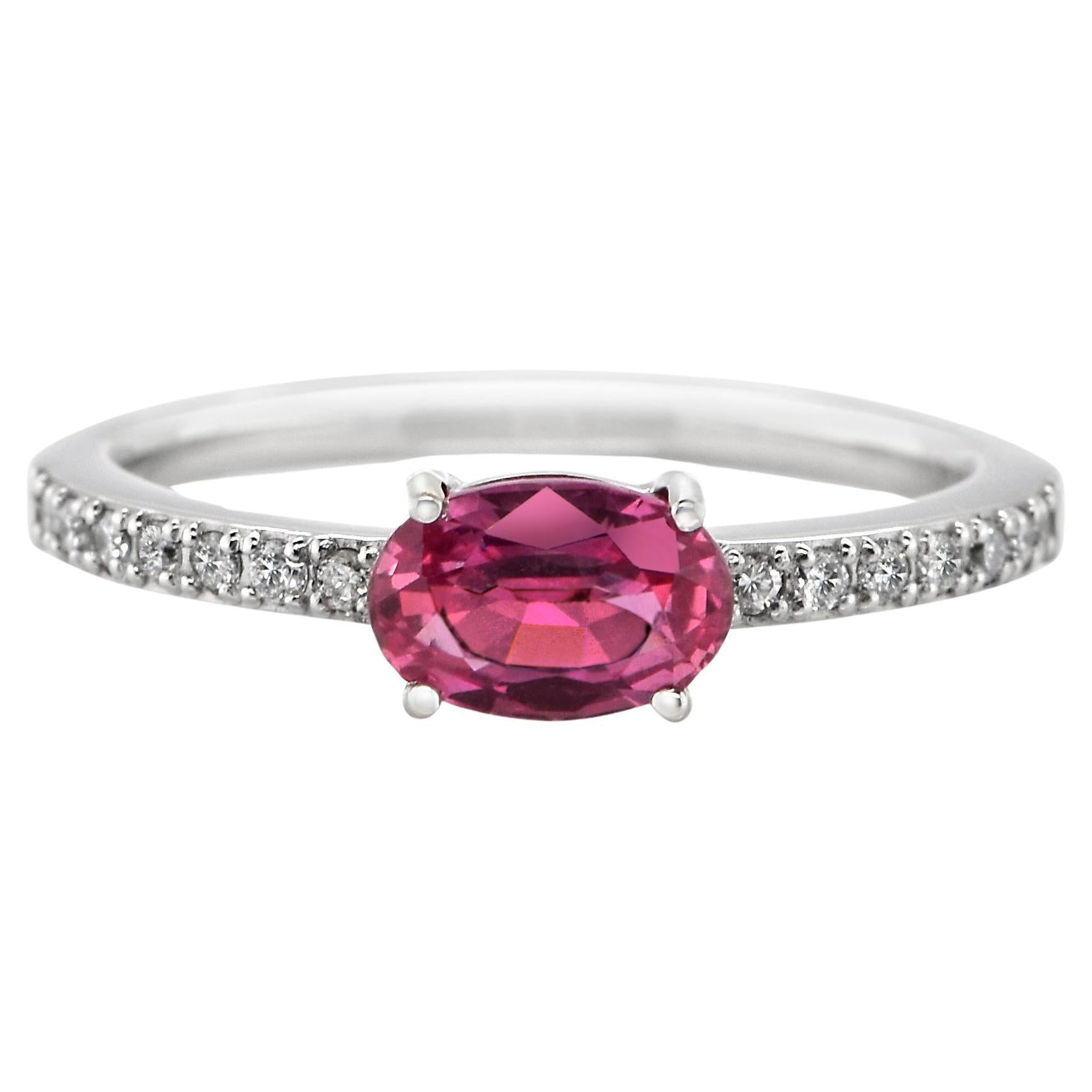 1,00 Karat Pink Saphir und Diamant Ring aus Platin