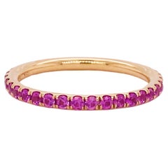 1.00 Carat Pink Sapphire Eternity Band in 18K Rose Gold 1 Ct Sapphire Ring, sz 7