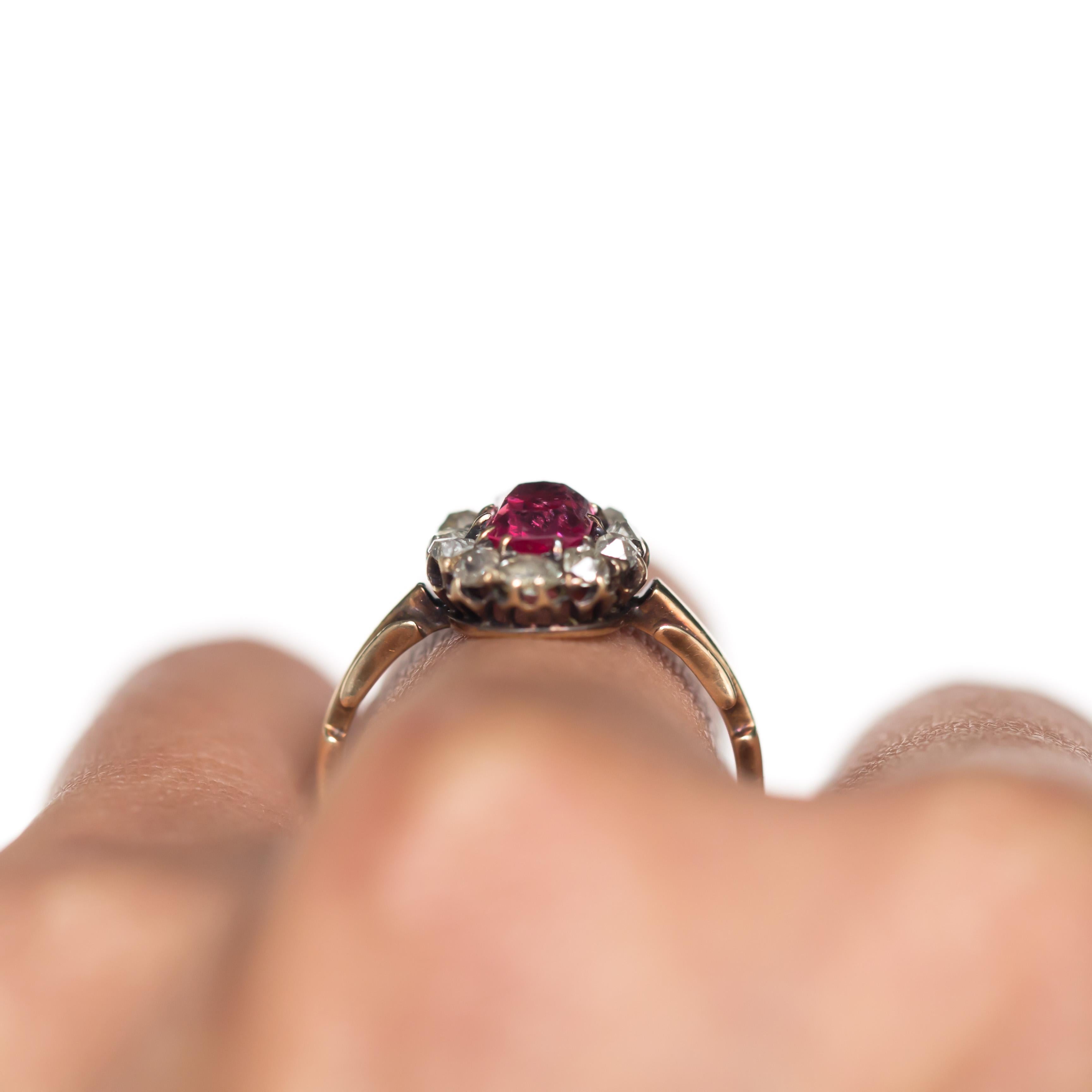 1,00 Karat Rosa Spinell Gelbgold Verlobungsring im Angebot 3