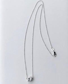 1.00 Carat Princess Cut Diamond Solitaire Pendant Necklace