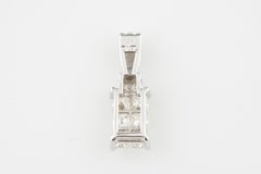 1.00 Carat Princess Cut Invisible Set Diamond Pendant in White Gold