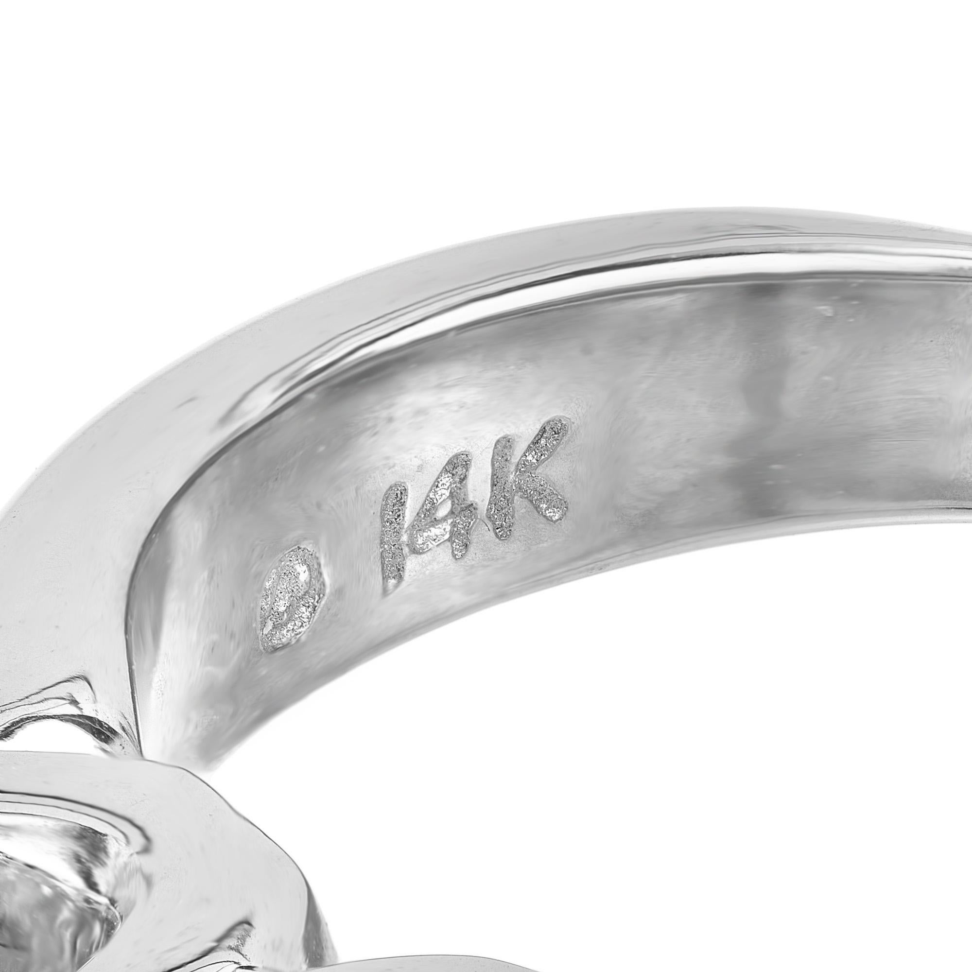 Anillo de oro blanco de 1,00 quilates con diamante redondo talla brillante y tres piedras en venta 1
