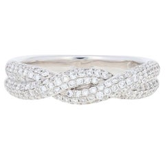1.00 Carat Round Brilliant Diamond Ring, 18 Karat White Gold Twist Band