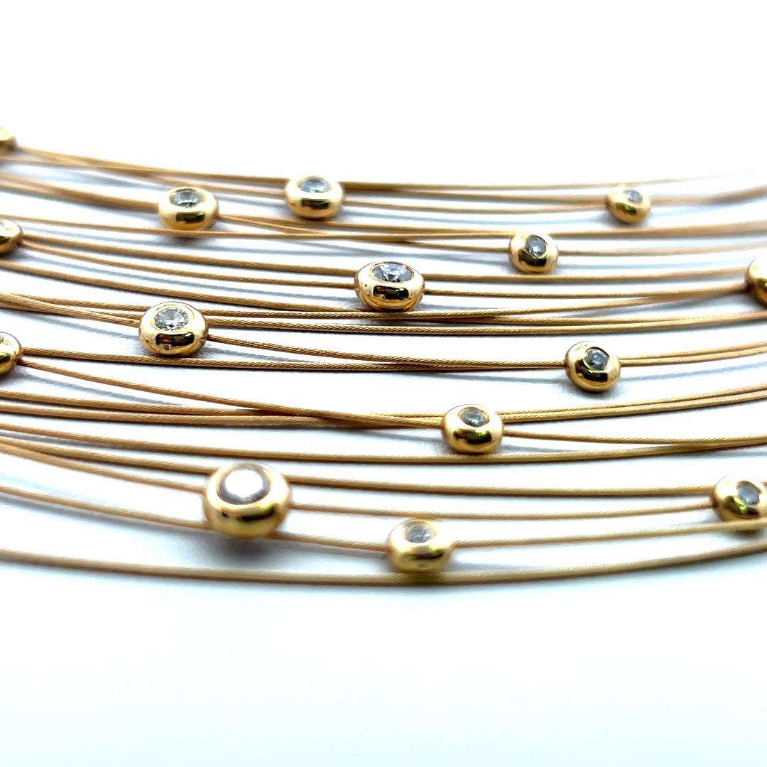 1,00 Carati Rotondo Brillante H VS Diamante 18 Karati Collana in Oro Giallo in vendita 3