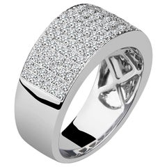 Antique 1.00 Carat Round Certified Diamond Band 14 Karat White Gold