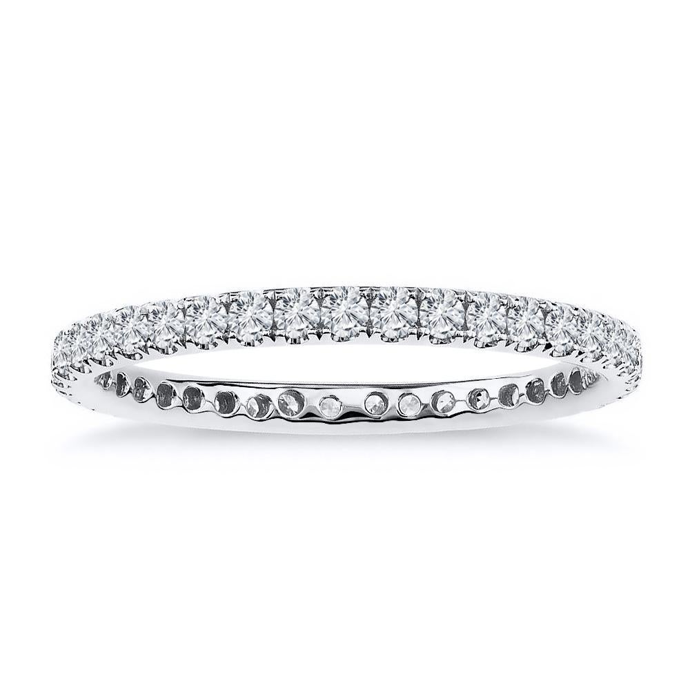 For Sale:  1.00 Carat Round Cut Eternity Natural Diamond Band 4 Prong Setting 4