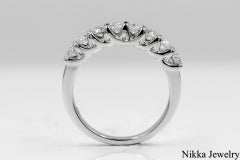1.00 Carat Round Diamond Eternity Band Engagement Ring 14K White Gold Size 7