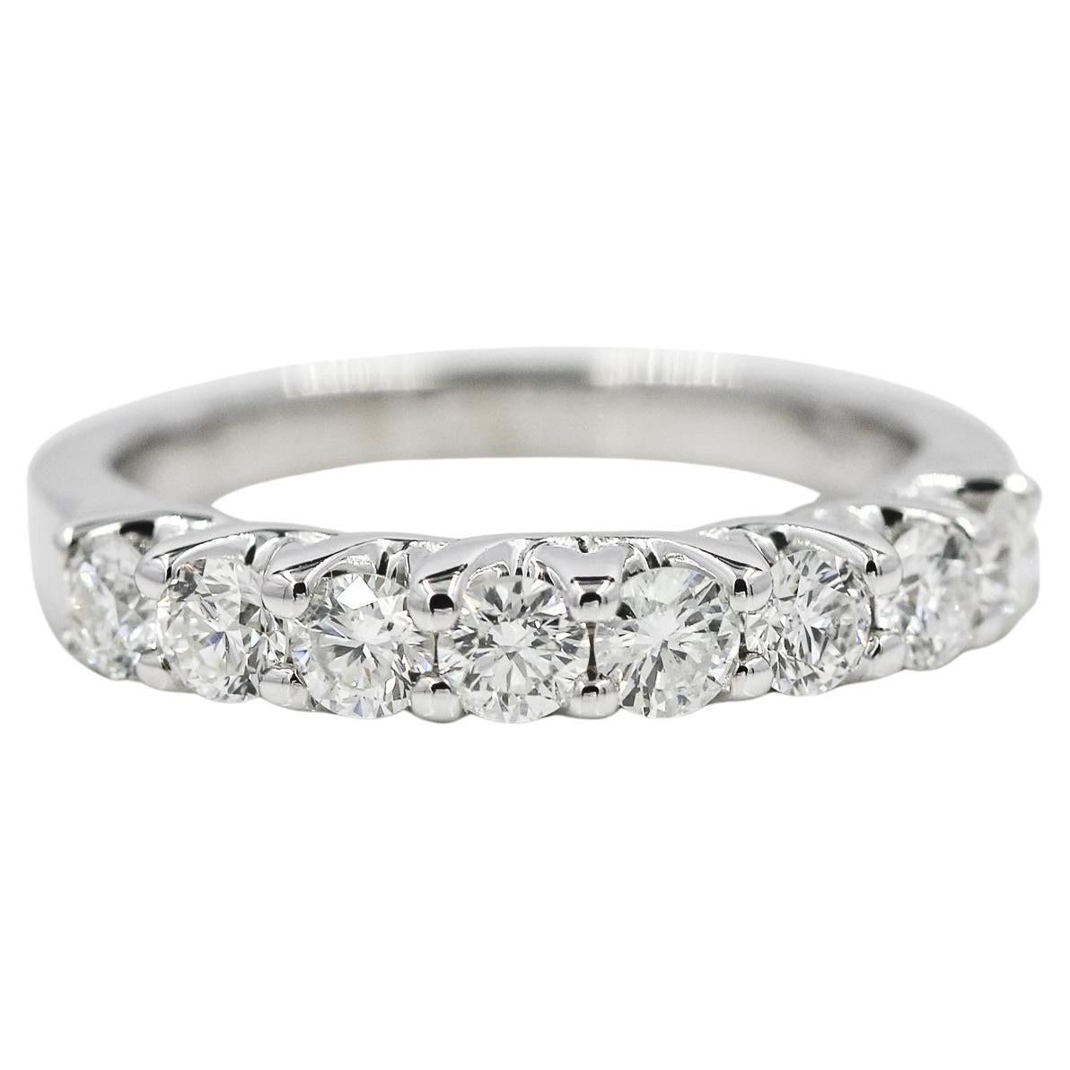 1.00 Carat Round Diamond Eternity Band Engagement Ring 14K White Gold Size 7
