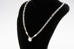 1.00 Carat Round Diamond Solitaire 18 Karat White Gold Pendant Necklace