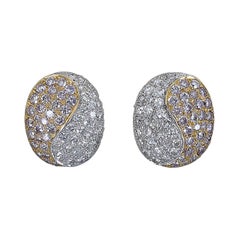 1.00 Carat Round Diamond Yin-Yang Stud Earrings