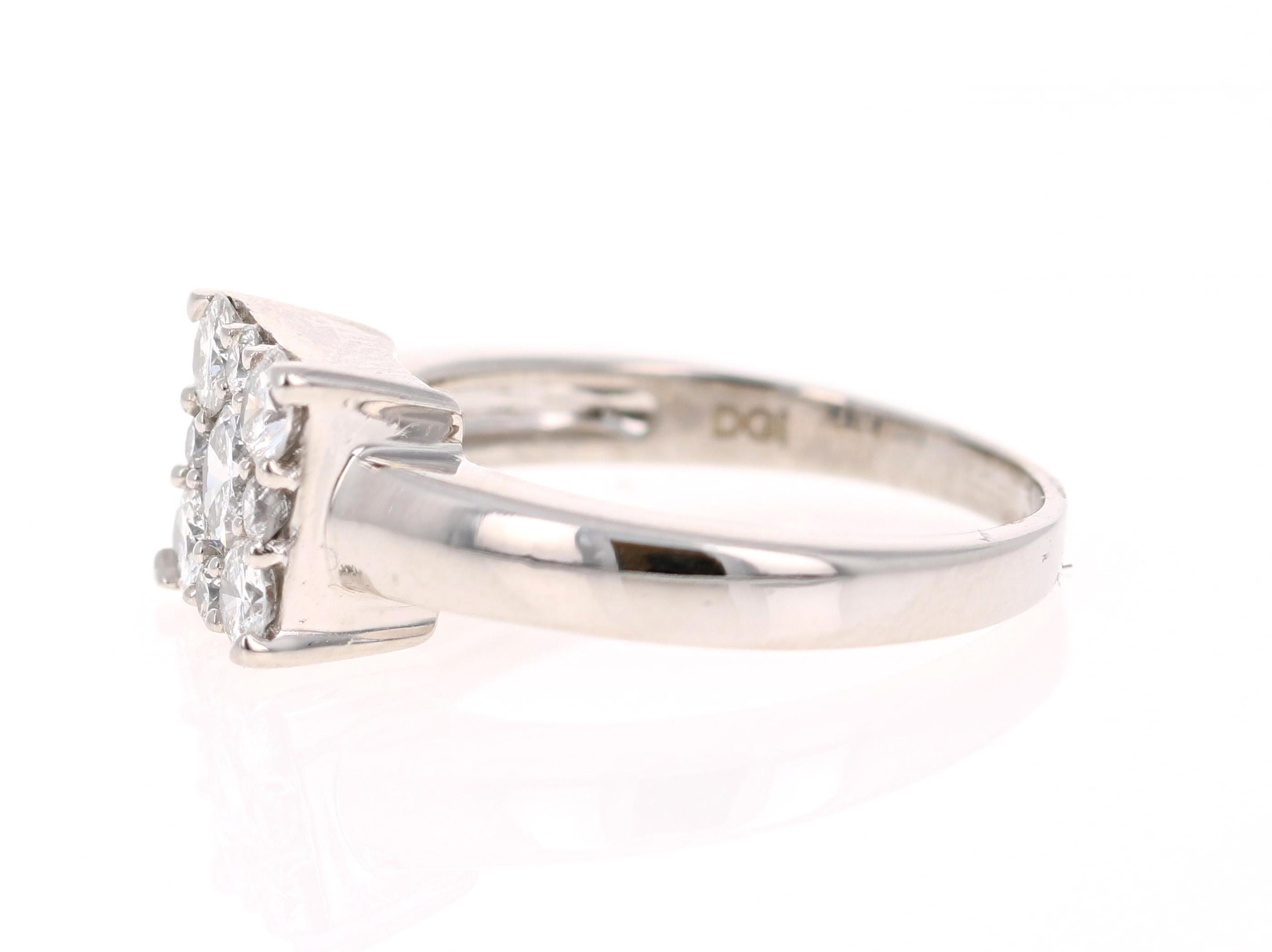 1,00 Karat runder unsichtbarer Diamant 14 Karat Verlobungsring (Zeitgenössisch) im Angebot