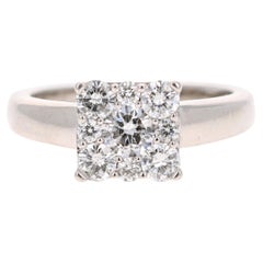 1.00 Carat Round Invisible Diamond 14 Karat Engagement Ring