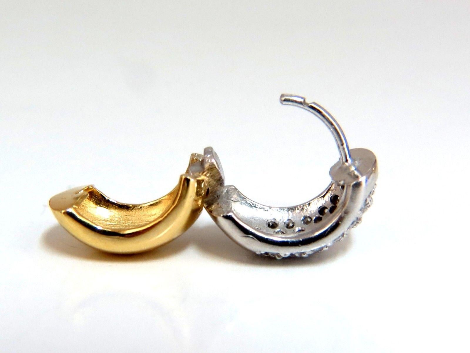 1.00 Carat Round Natural Diamond Huggie Earrings 14 Karat 1