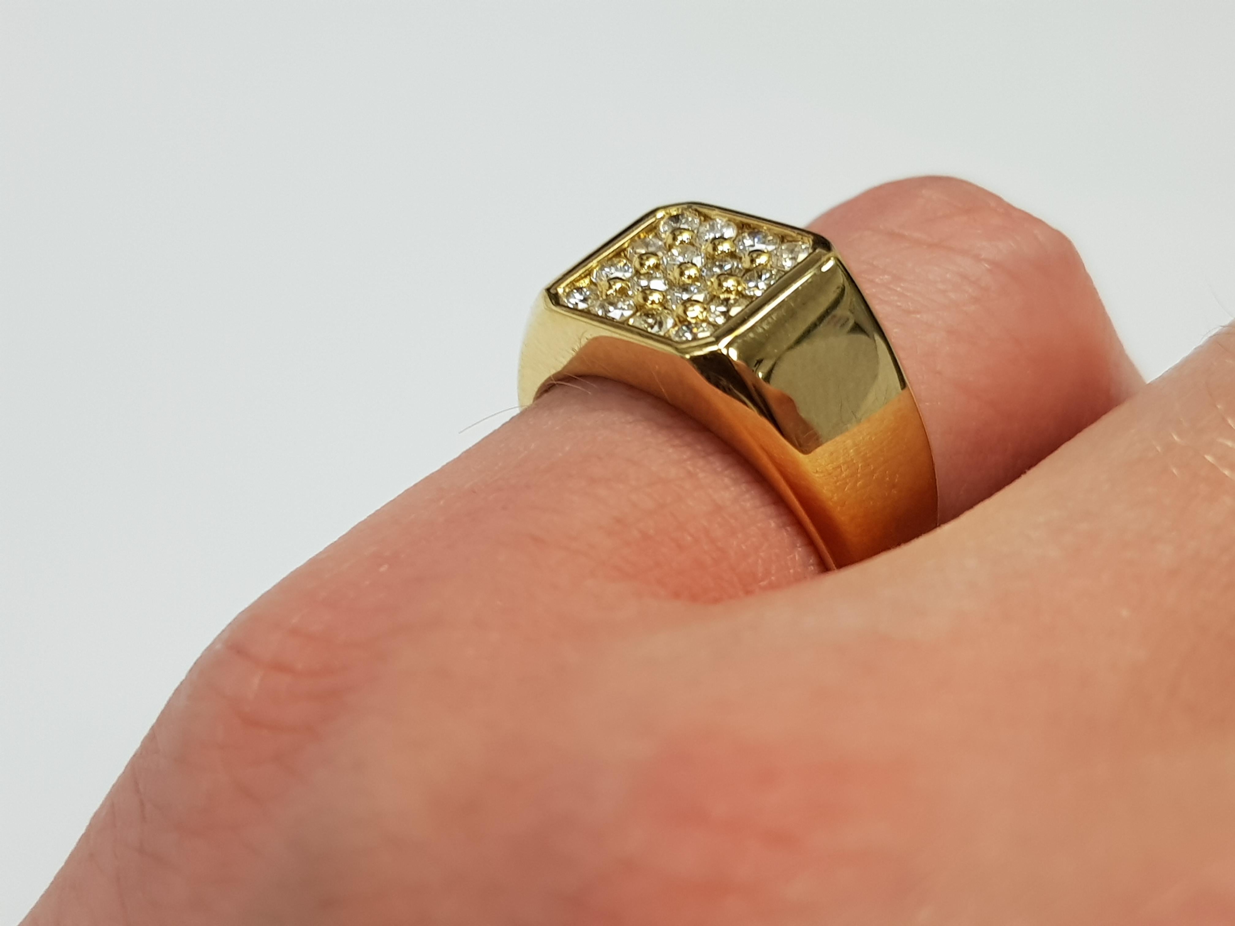 gold diamond signet ring
