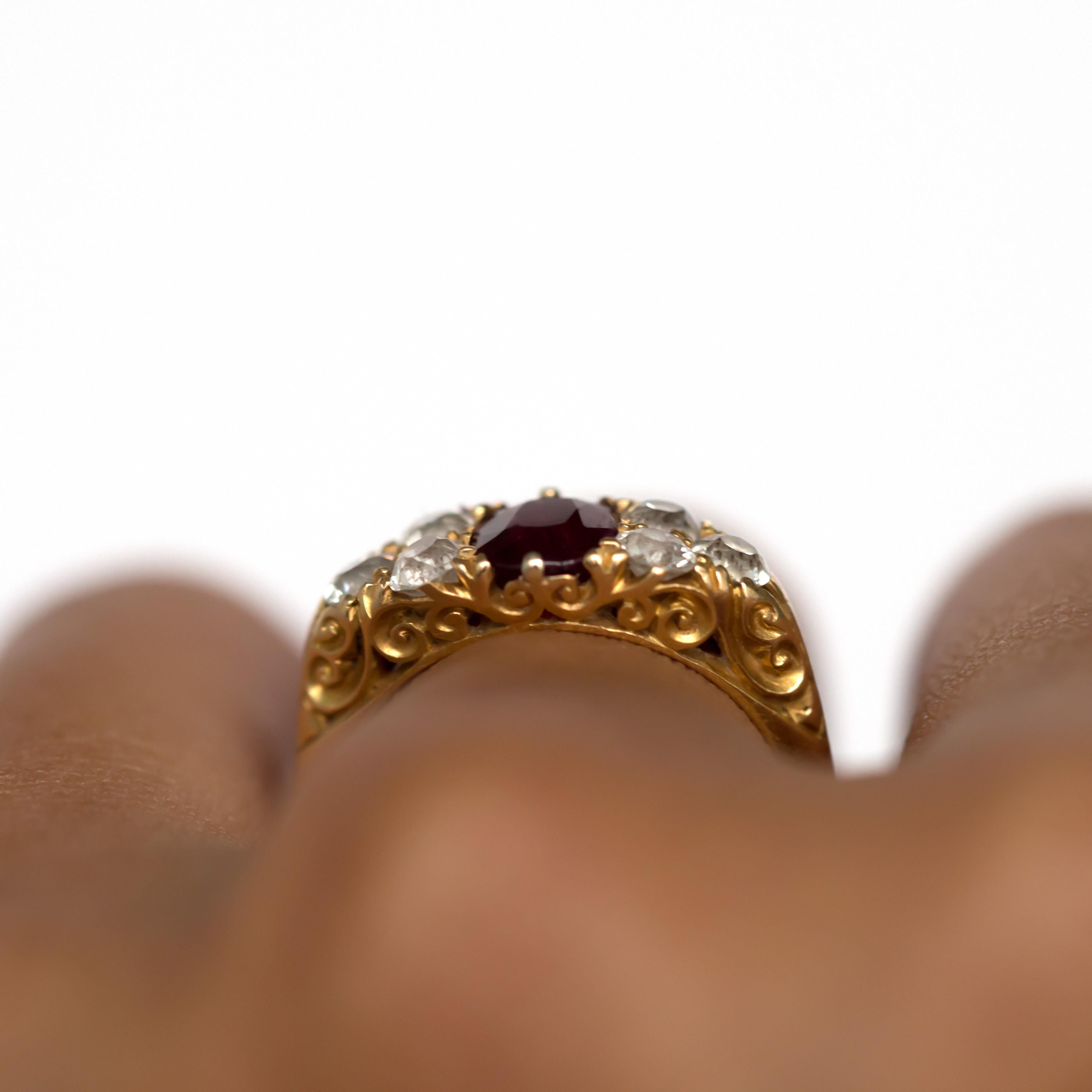 1.00 Carat Ruby Yellow Gold Engagement Ring 5